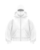 Balaclava Hoodie Full Zip up Mask In White