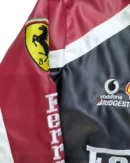 Ferrari Maroon & Black Unisex Racing Faux Leather Jacket (Embroidered)