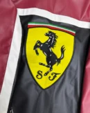 Ferrari Maroon & Black Unisex Racing Faux Leather Jacket (Embroidered)