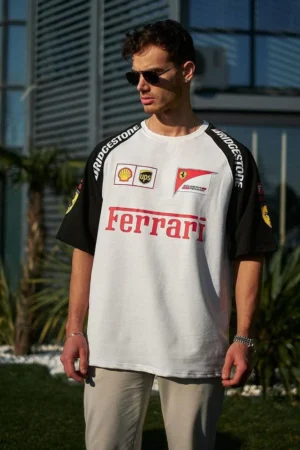 Ferrari Blaze Oversized T-Shirt | Bold Streetwear Drop Shoulder Tee by Styleverse™