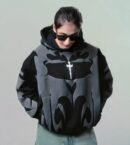 Tribal Shadow Depth Hoodie - Women’s Dark Aesthetic Y2K Streetwear