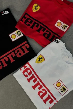 Ferrari Oversized Down Shoulder T-Shirt for Men & Women | Premium Streetwear by Styleverse