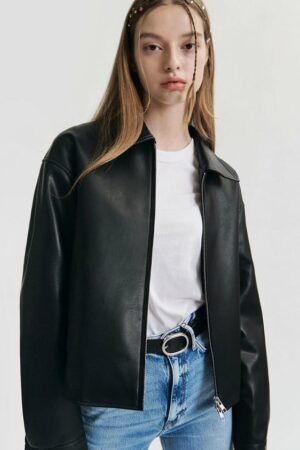 Black Leather Jacket for Women