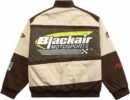 Black Air Racing Jacket – Brown Fleece Cotton | Streetwear Meets Motorsport