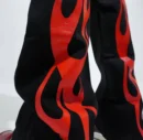 🔥 Red Flame Print Streetwear Track Pants – Unisex | Oversized Fit | StyleVerse™ 🔥