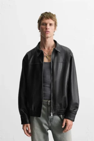 Black Faux Leather Jacket for Men | Stylish & Durable Outerwear Online in India