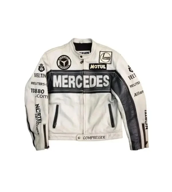 Premium Leather Mercedes Racing Jacket by STYLEVERSE - Image 6