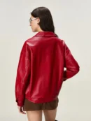 Red Faux Leather Jacket for Women | Trendy & Stylish Outerwear Online in India