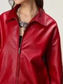 Red Faux Leather Jacket for Women | Trendy & Stylish Outerwear Online in India