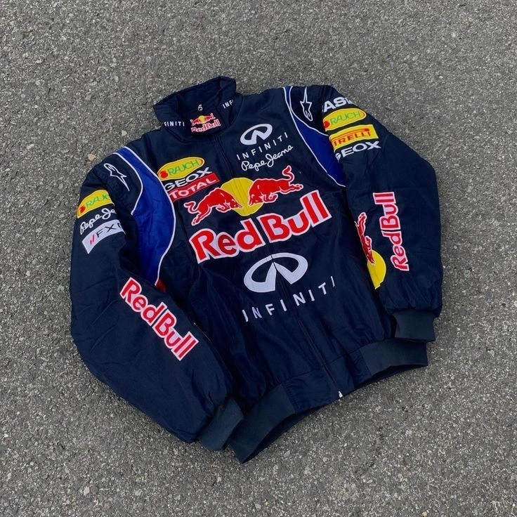 Red Bull Embroidered racing Jacket | Racing Style Lightweight Outerwear Online 4 Red Bull Embroidered racing Jacket | Racing Style Lightweight Outerwear Online - Image 4