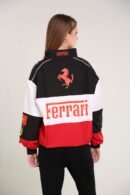 Ferrari Racing Team Parachute Jacket – Black, Red & White Unisex Windbreaker.