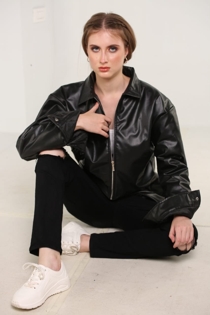 Black Synthetic Rexine Leather Jacket – Classic Streetwear, Affordable & Water-Resistant 2 Black Synthetic Rexine Leather Jacket – Classic Streetwear, Affordable & Water-Resistant - Image 2