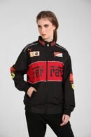 Ferrari F1 Racing Jacket – Premium Parachute Material, Black & Red Unisex Windbreaker