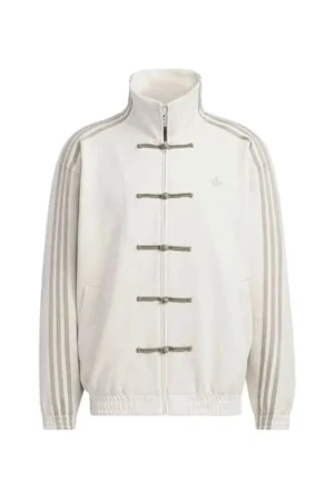 Adidas Men’s Chinese New Year Track Jacket – Cream Mandarin Collar Festive Streetwear Zip Jacket