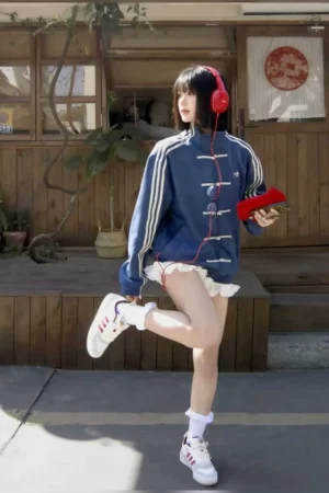 BLUE CNY ADIDAS JACKET