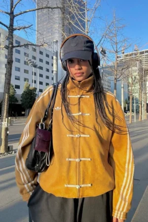 mustard yellow cny adidas jacket