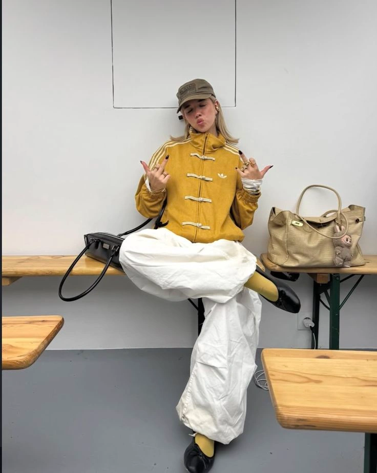 Mustard Yellow Oversized Chinese Knot Jacket for Women – Korean Streetwear High Neck Casual Track Jacket 2 Mustard Yellow Oversized Chinese Knot Jacket for Women – Korean Streetwear High Neck Casual Track Jacket - Image 2